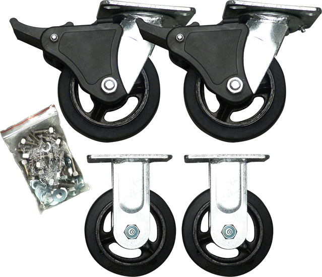 5" Rubber Heavy Duty Castor Wheel Set