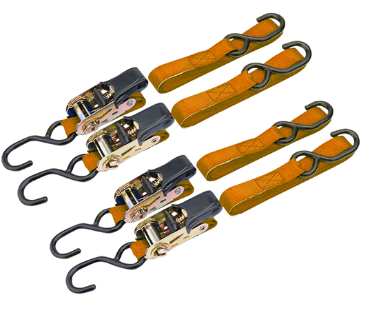 5.0m x 25mm Orange Ratchet Strap Set (4 Pack)