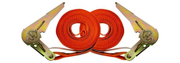 4.5m x 25mm Orange Ratchet Strap Set (2 Pack)