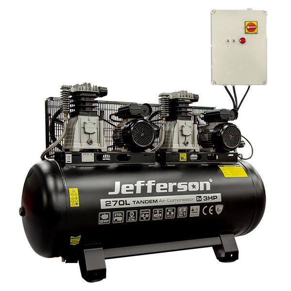 270 Litre 2x3HP Tandem Compressor