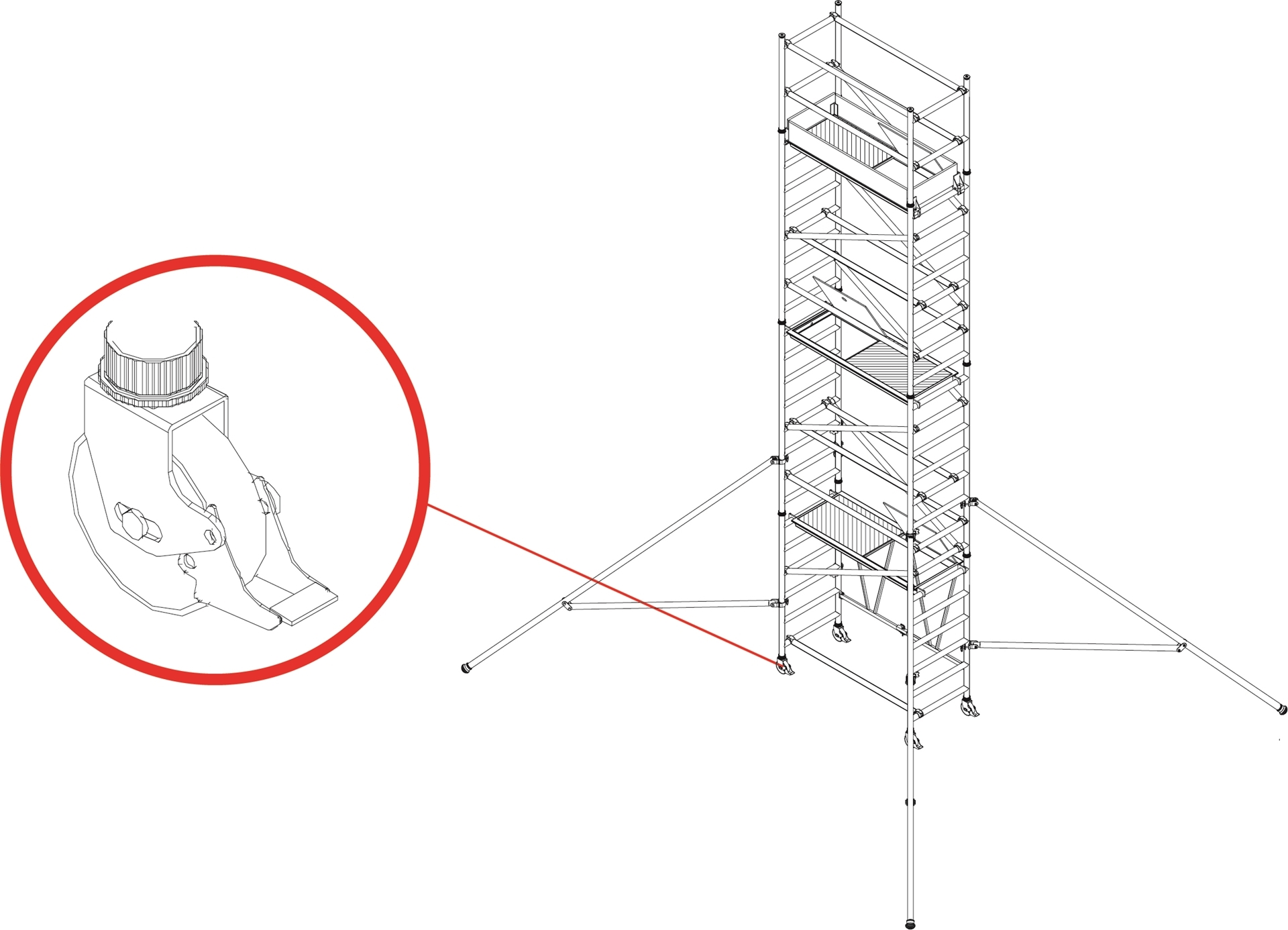 T99 Mini Tower Fixed Castor Wheel